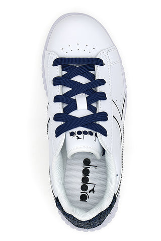 Weiße und blaue Turnschuhe Diadora Game Step P Sparkly Ps