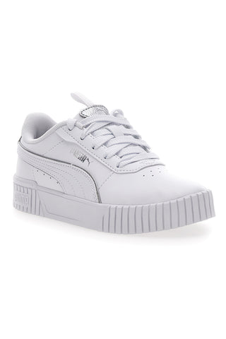 Sneakers Bianche e Argento Platform Puma Carina 2.0 Pop Up Mtllcs Ps