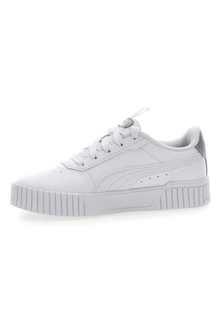 Sneakers Bianche e Argento Platform Puma Carina 2.0 Pop Up Mtllcs Ps