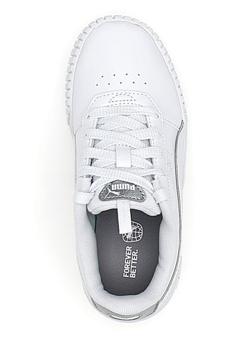 Sneakers Bianche e Argento Platform Puma Carina 2.0 Pop Up Mtllcs Ps