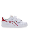 Weiße Sneakers mit rotem Logo und Klettverschluss DIADORA GAME PS