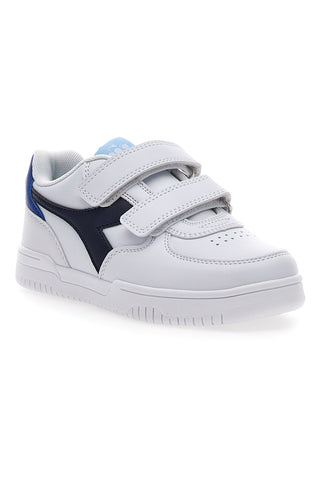 Sneakers bianche e blu con velcro DIADORA RAPTOR LOW PS