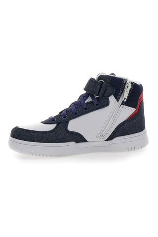 Weiße und blaue Mid-Cut-Sneaker mit seitlichem Reißverschluss DIADORA MID RAPTOR PS