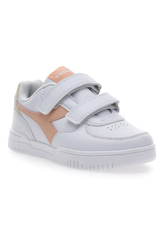 Weiße und rosa Sneaker mit Klettverschluss DIADORA RAPTOR LOW PS