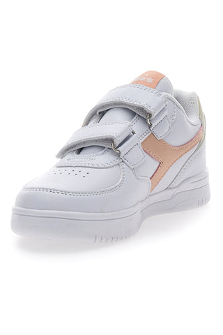 Weiße und rosa Sneaker mit Klettverschluss DIADORA RAPTOR LOW PS
