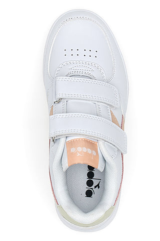 Weiße und rosa Sneaker mit Klettverschluss DIADORA RAPTOR LOW PS