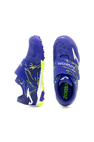 Scarpe calcio blu e gialle per terreno duro JOMA Super Copa Jr 2404