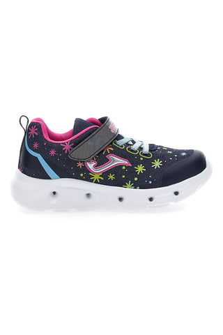 Marineblaue Turnschuhe mit farbigen Lichtern Joma Space JR 2403