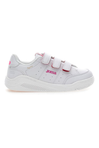 Weiße und rosa Turnschuhe mit Klettverschluss-Rips Joma W Agora Jr 2410