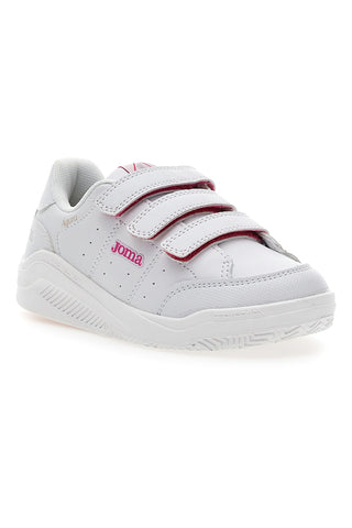 Weiße und rosa Turnschuhe mit Klettverschluss-Rips Joma W Agora Jr 2410