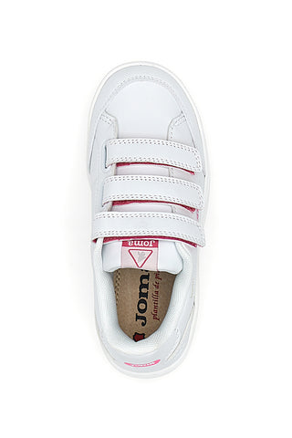 Weiße und rosa Turnschuhe mit Klettverschluss-Rips Joma W Agora Jr 2410