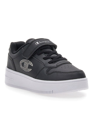 Schwarze Sneakers mit weißem Plateau CHAMPION RD18 PLATFORM GLITTER G PS