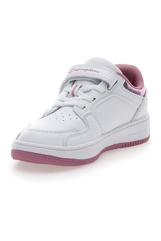 Sneakers Bianche e Rosa con Velcro CHAMPION RD18 FOIL LOW G PS