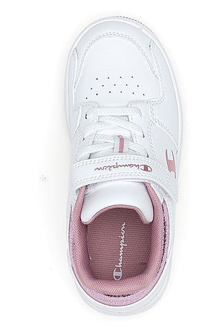 Sneakers Bianche e Rosa con Velcro CHAMPION RD18 FOIL LOW G PS