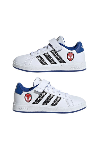 Weiße und blaue Turnschuhe ADIDAS Marvel's Spider-Man Grand Court Kid