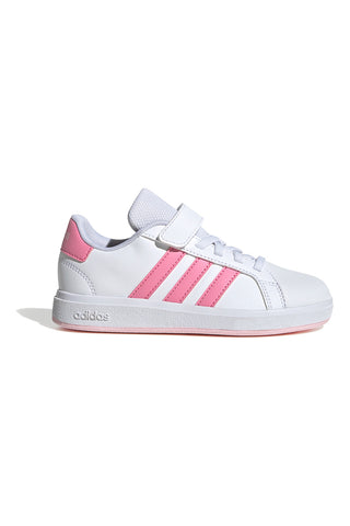 Sneakers Bianche e Rosa Con Strappo In Velcro Adidas Grand Court 2 El C