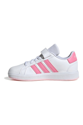 Sneakers Bianche e Rosa Con Strappo In Velcro Adidas Grand Court 2 El C
