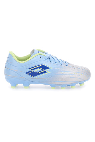 Silberne und blaue Fußballschuhe LOTTO SOLOIST 700 IX FG JR