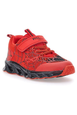 Sneakers rosse con luci e velcro PITT KIDS K23581