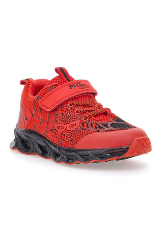 Sneakers rosse con luci e velcro PITT KIDS K23581