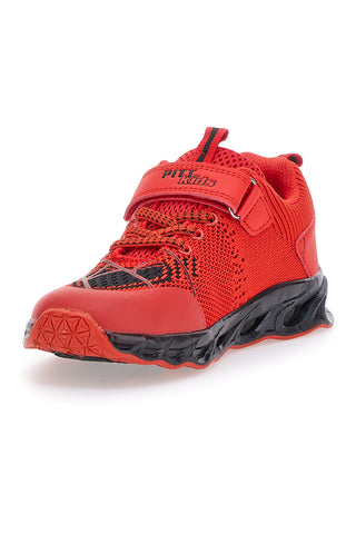 Sneakers rosse con luci e velcro PITT KIDS K23581