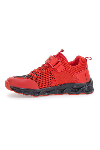 Sneakers rosse con luci e velcro PITT KIDS K23581