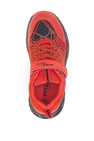 Sneakers rosse con luci e velcro PITT KIDS K23581