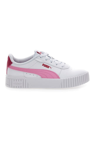 Weiße und rosa Turnschuhe mit Schnürsenkeln Puma Carina 2 Ps