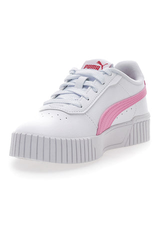 Weiße und rosa Turnschuhe mit Schnürsenkeln Puma Carina 2 Ps