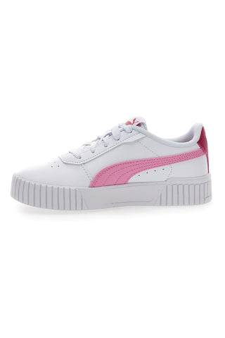 Weiße und rosa Turnschuhe mit Schnürsenkeln Puma Carina 2 Ps