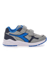 Graue und blaue Sneakers mit doppeltem Klettverschluss Diadora Falcon 5 JR V