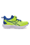 Fluoreszierende gelbe und blaue Sneakers mit Klettverschluss und elastischen Schnürsenkeln Diadora Snipe 2 JR