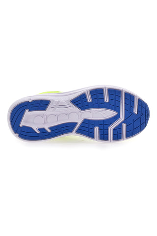 Fluoreszierende gelbe und blaue Sneakers mit Klettverschluss und elastischen Schnürsenkeln Diadora Snipe 2 JR