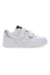 Sneakers Bianche con Logo Argento e Strappi DIADORA RAPTOR LOW SPOTTED PS