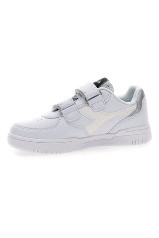 Sneakers Bianche con Logo Argento e Strappi DIADORA RAPTOR LOW SPOTTED PS