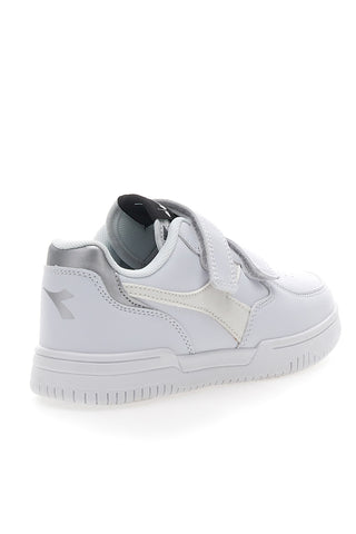 Sneakers Bianche con Logo Argento e Strappi DIADORA RAPTOR LOW SPOTTED PS