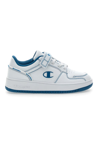 Sneakers Bianche e Azzurre Champion RD18 2 Low B Ps