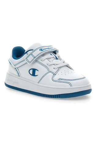 Sneakers Bianche e Azzurre Champion RD18 2 Low B Ps