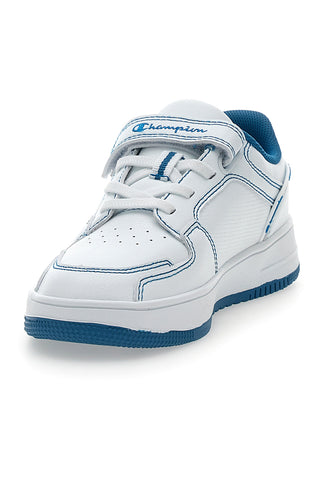 Sneakers Bianche e Azzurre Champion RD18 2 Low B Ps