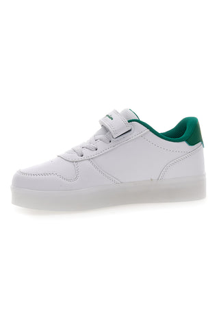 Weiße und grüne Sneakers mit Klettverschluss und elastischen Schnürsenkeln CHAMPION GLW B PS