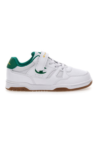 Weiße und grüne Sneakers mit Klettverschluss CHAMPION CLY 87 B PS