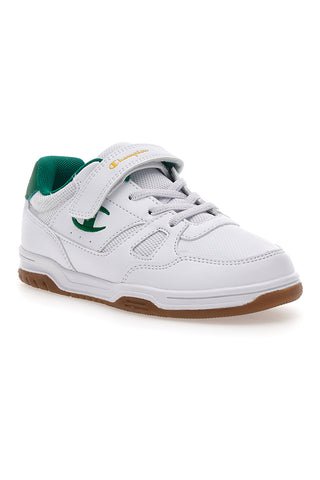 Weiße und grüne Sneakers mit Klettverschluss CHAMPION CLY 87 B PS