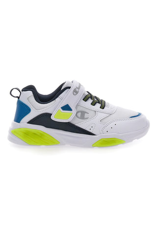 Sneakers Bianche con Luci e Dettagli Blu e Verdi CHAMPION WAVE B PS