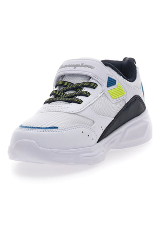 Weiße Sneakers mit Lichtern und blauen und grünen Details CHAMPION WAVE B PS