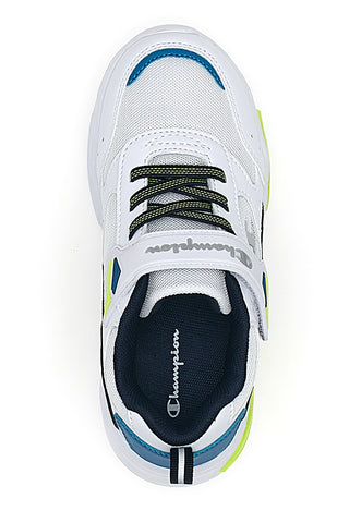 Weiße Sneakers mit Lichtern und blauen und grünen Details CHAMPION WAVE B PS