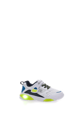 Weiße Sneakers mit Lichtern und blauen und grünen Details CHAMPION WAVE B PS