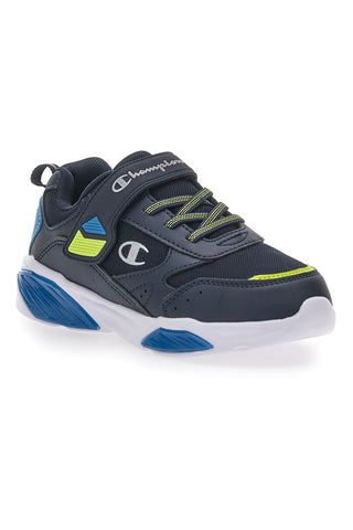 Sneakers Nere Con Luci e Strappo in Velcro Champion Wave B Ps