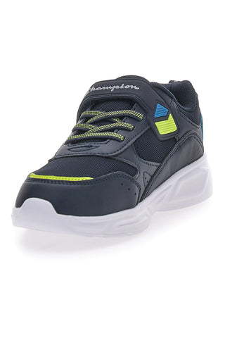 Sneakers Nere Con Luci e Strappo in Velcro Champion Wave B Ps