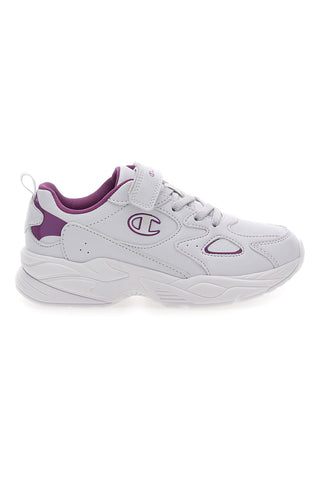 Weiße und fuchsiafarbene Sneakers mit Klettverschluss und elastischen Schnürsenkeln CHAMPION COUNTESS G PS