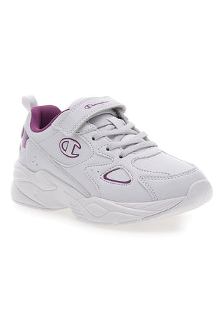 Weiße und fuchsiafarbene Sneakers mit Klettverschluss und elastischen Schnürsenkeln CHAMPION COUNTESS G PS